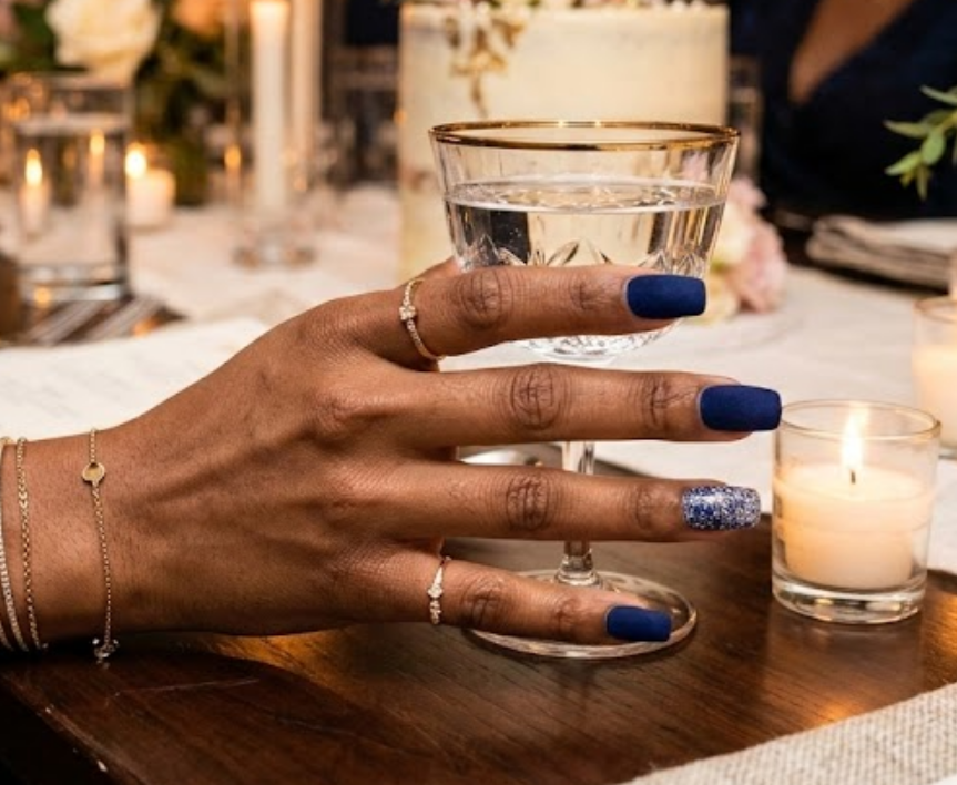 blue birthday nails