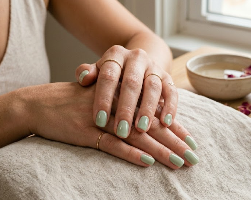nails look clean and well-maintained