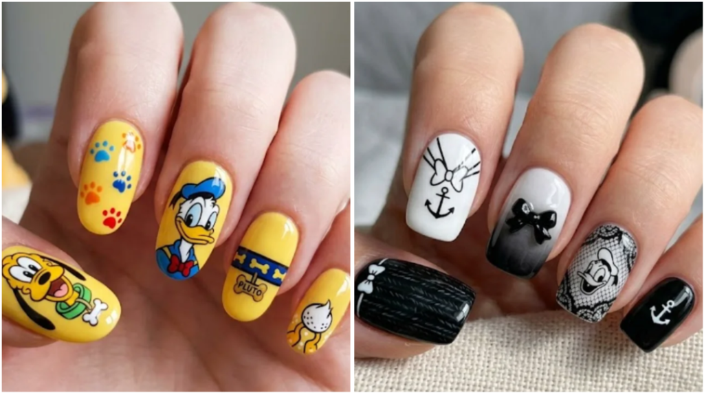 25 Cute Donald Duck and Friends Nail Design Ideas