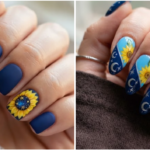20 Chic Blue Sunflower Nails to Refresh Your Manicure Routine