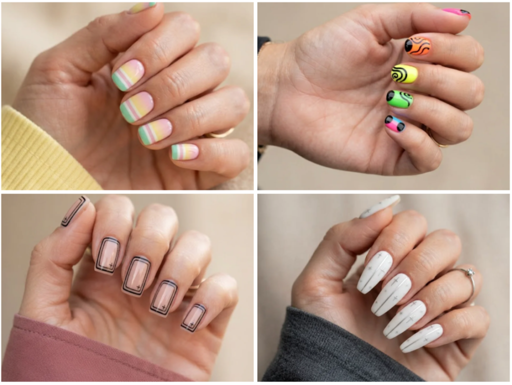  40 Innovative Line Art Nail Creations for a Chic Aesthetic