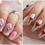 17 Stunning Chrome Heart Nail Designs for a Romantic Look
